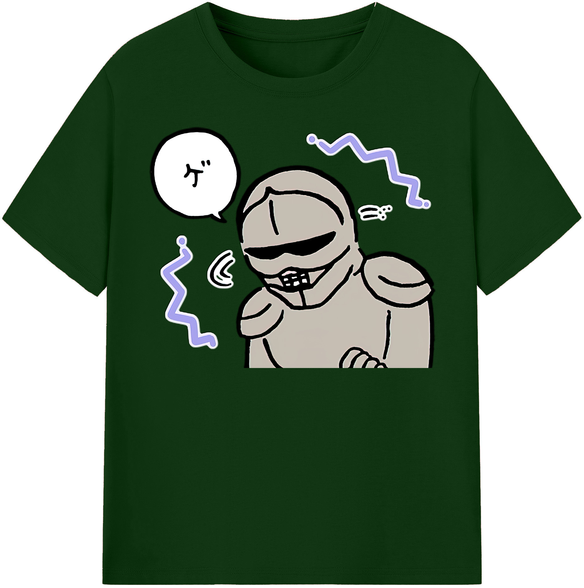 （画像用） ちいかわ 労働の鎧さん Chii-kawa Mr. Armor of Labor 綿100％半袖Tシャツ（フロントプリント）